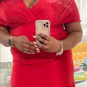 Red bridesmaids dress